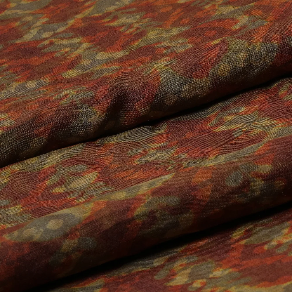 Tussar Munga Plain - Block Print